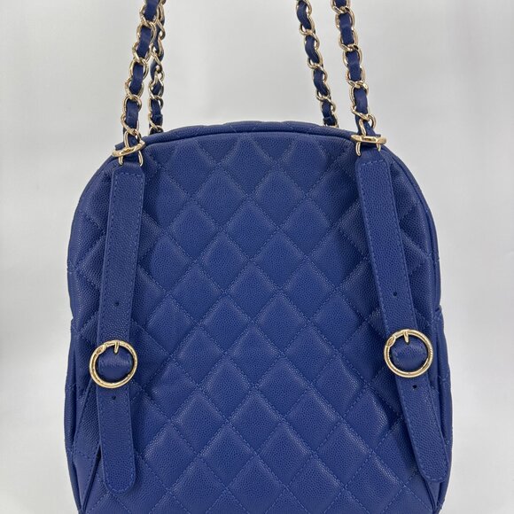 Chanel Caviar Quilted Large CC Day Backpack Blue main image 14